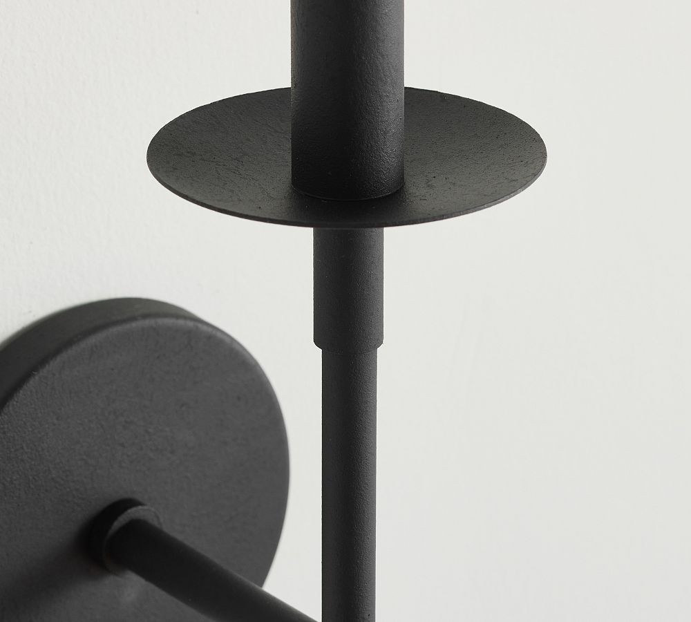 Rowan Iron Wall Sconce with Linen Shade – Industrial Classic Accent Light K1315