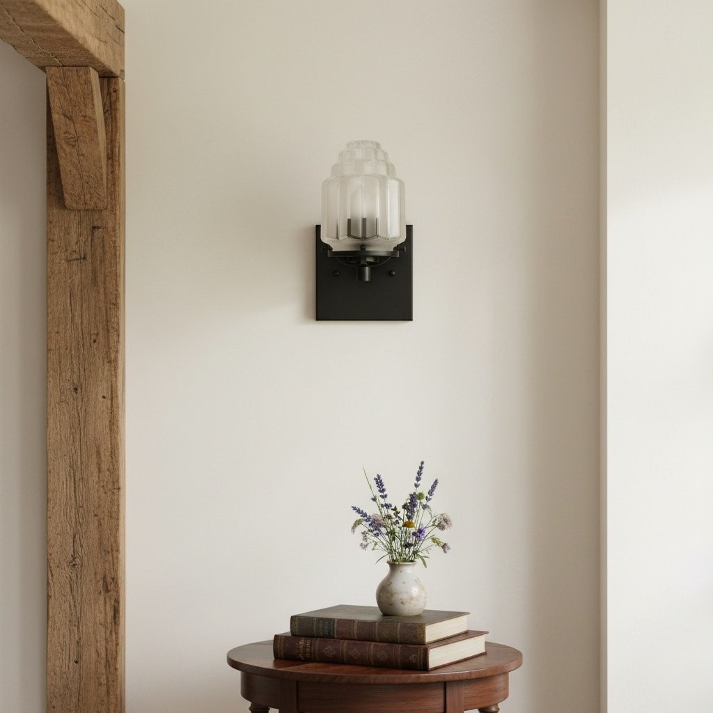 Tierlux Glass Art Deco Wall Sconce - Glass Frosted Globes with Skyscraper Globe K1471