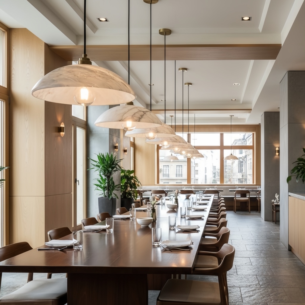 Alariv Elegant  Alabaster Dome Pendant Light - Modern Stone Lighting for Dining or Living K2330