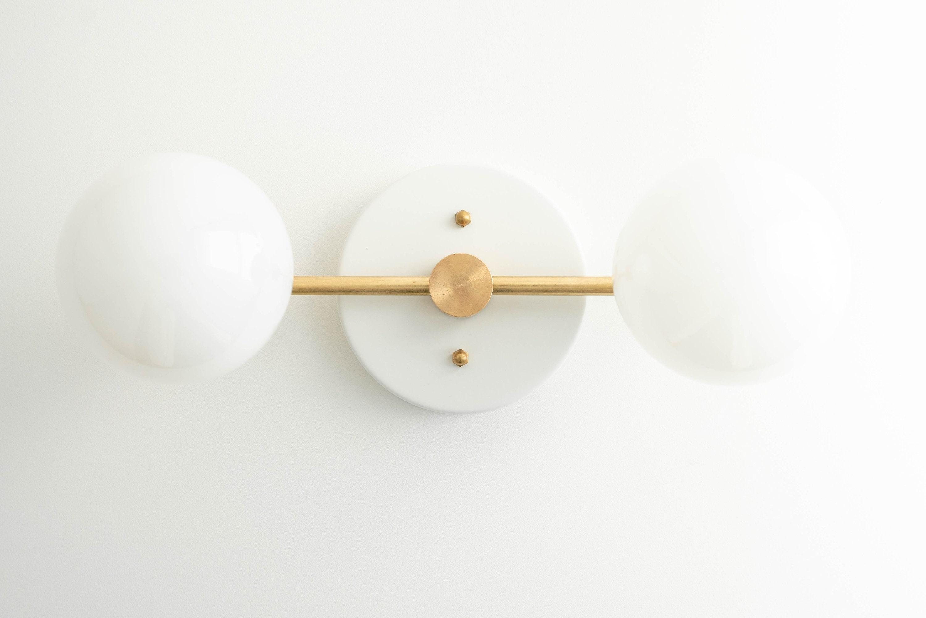 Glorica Glass Vanity Light - Modern Brass Wall Sconce for Bathroom Style K1449