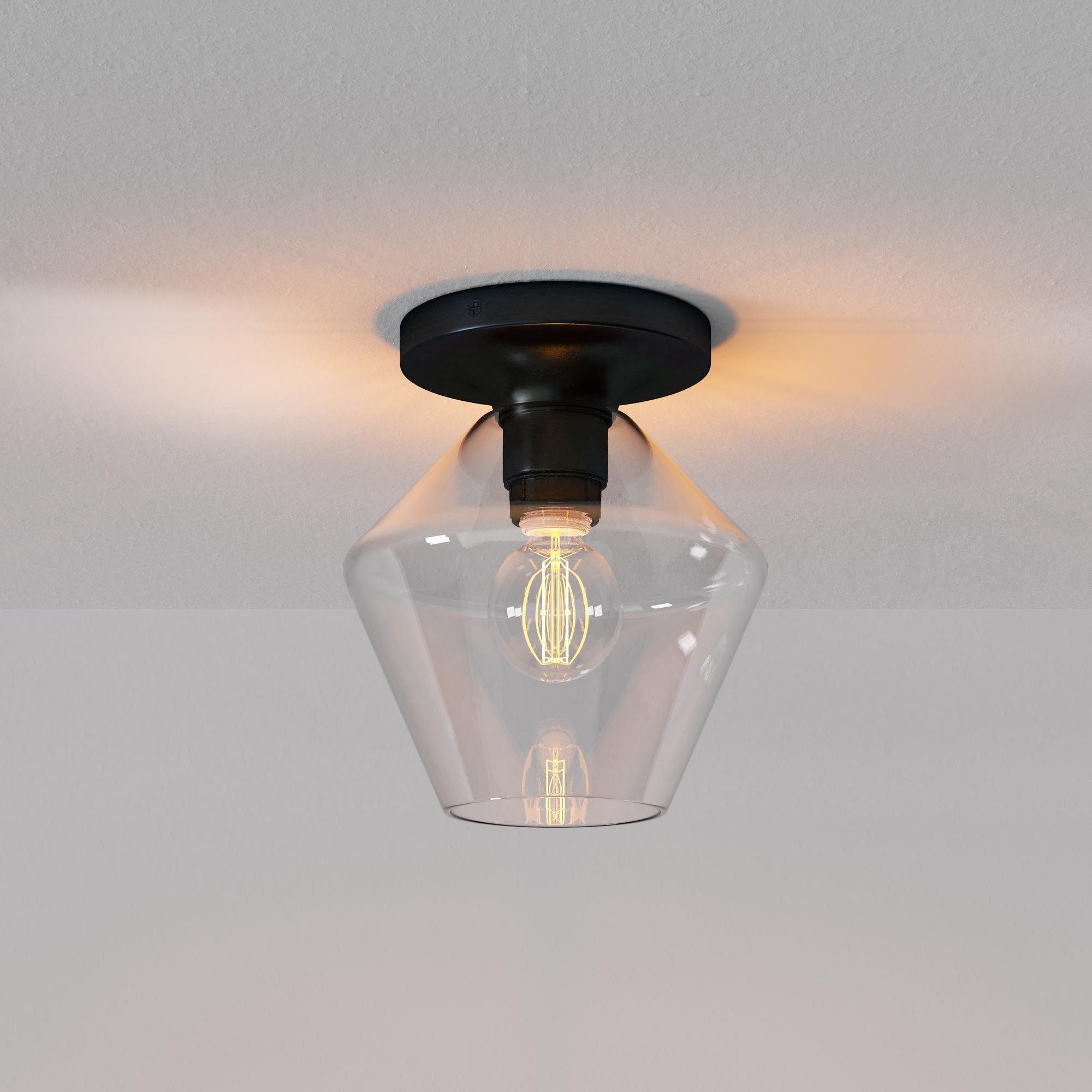 Merin Sleek Glass Ceiling Lamp - Geometric Flushmount Lamp for Dining Room K1223