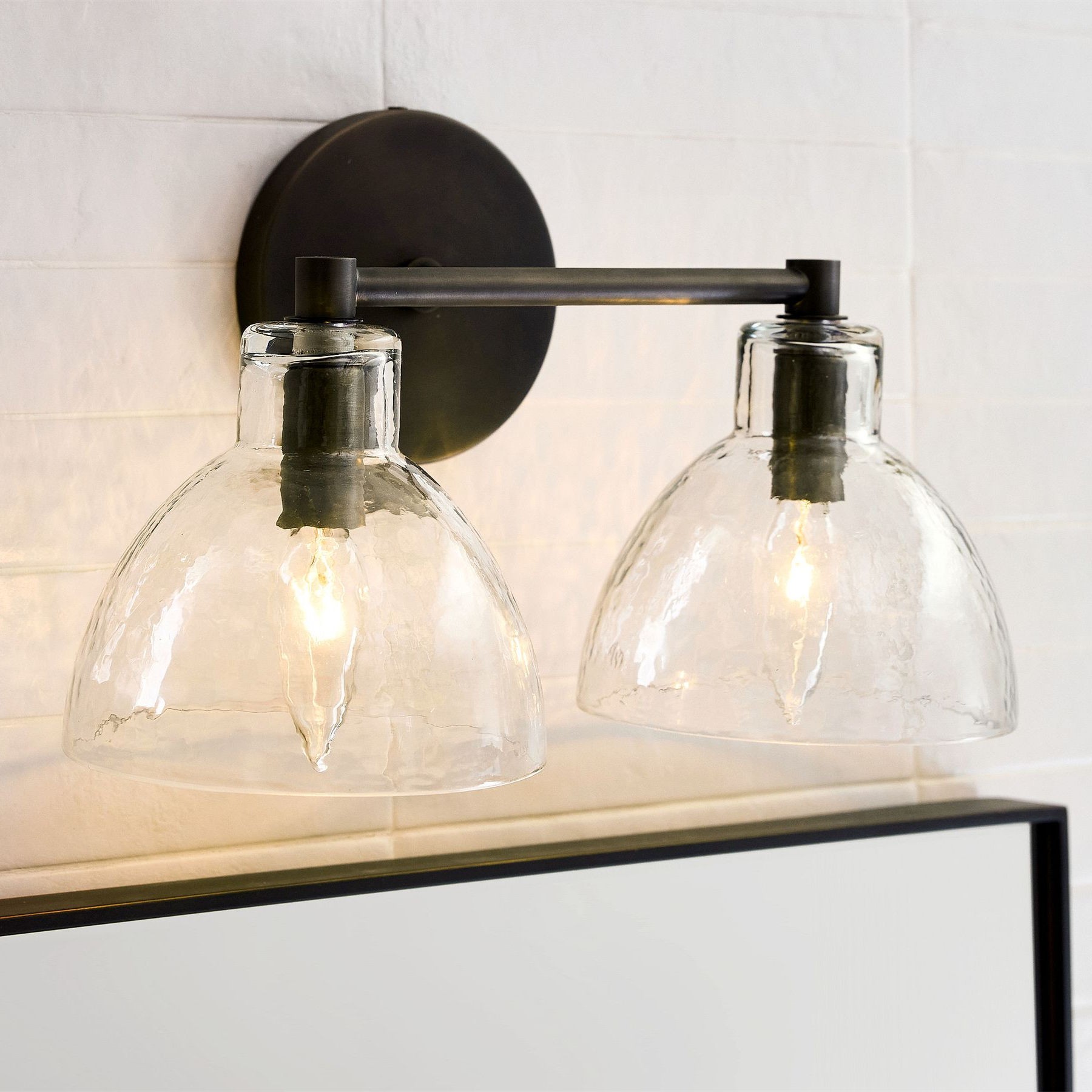 Glavira Recycled Glass Wall Sconce - Modern Brass Wall Lighting K1311