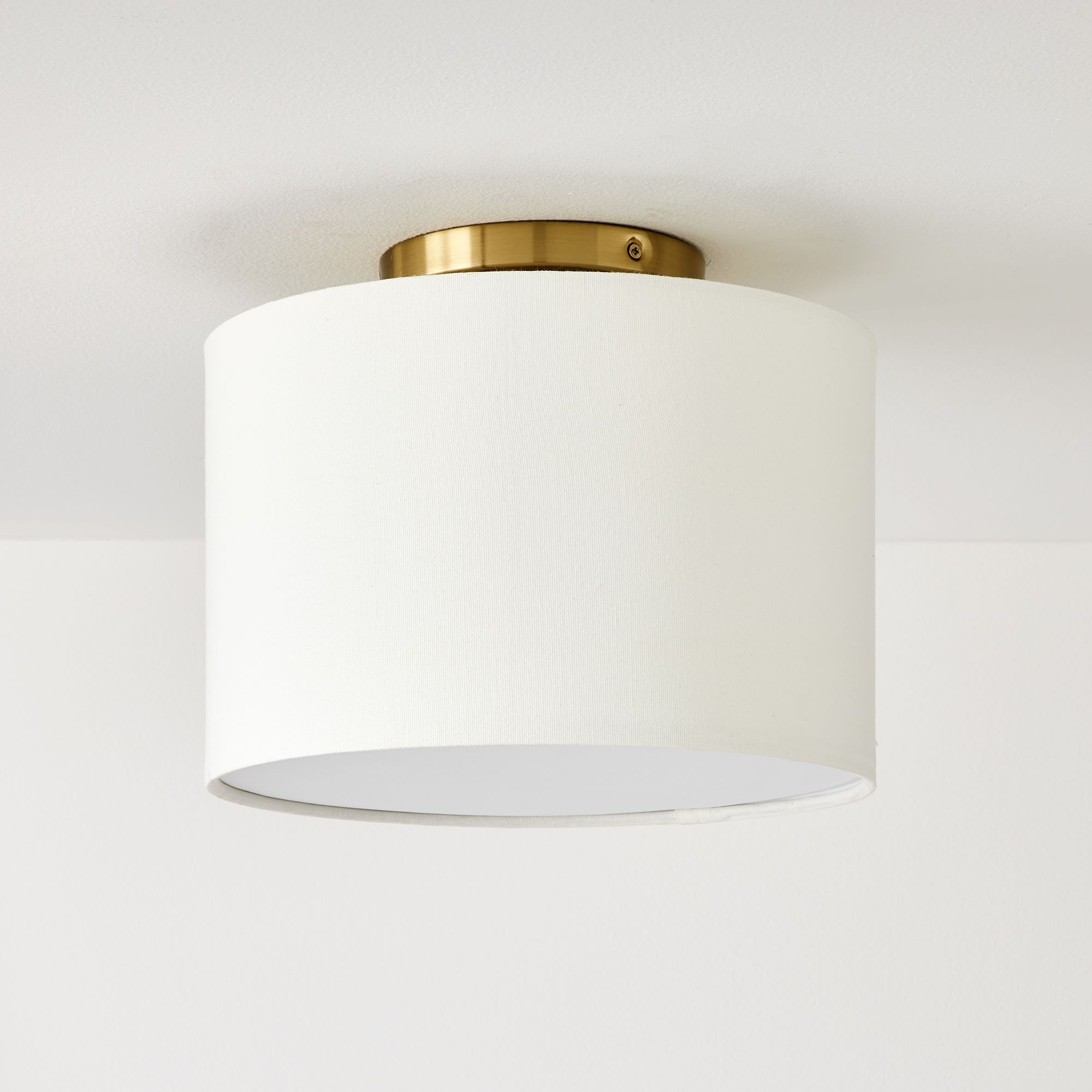Jelvane Modern Fabric Shade Flushmount – Elegant Drum Ceiling Light for Any Room K1148