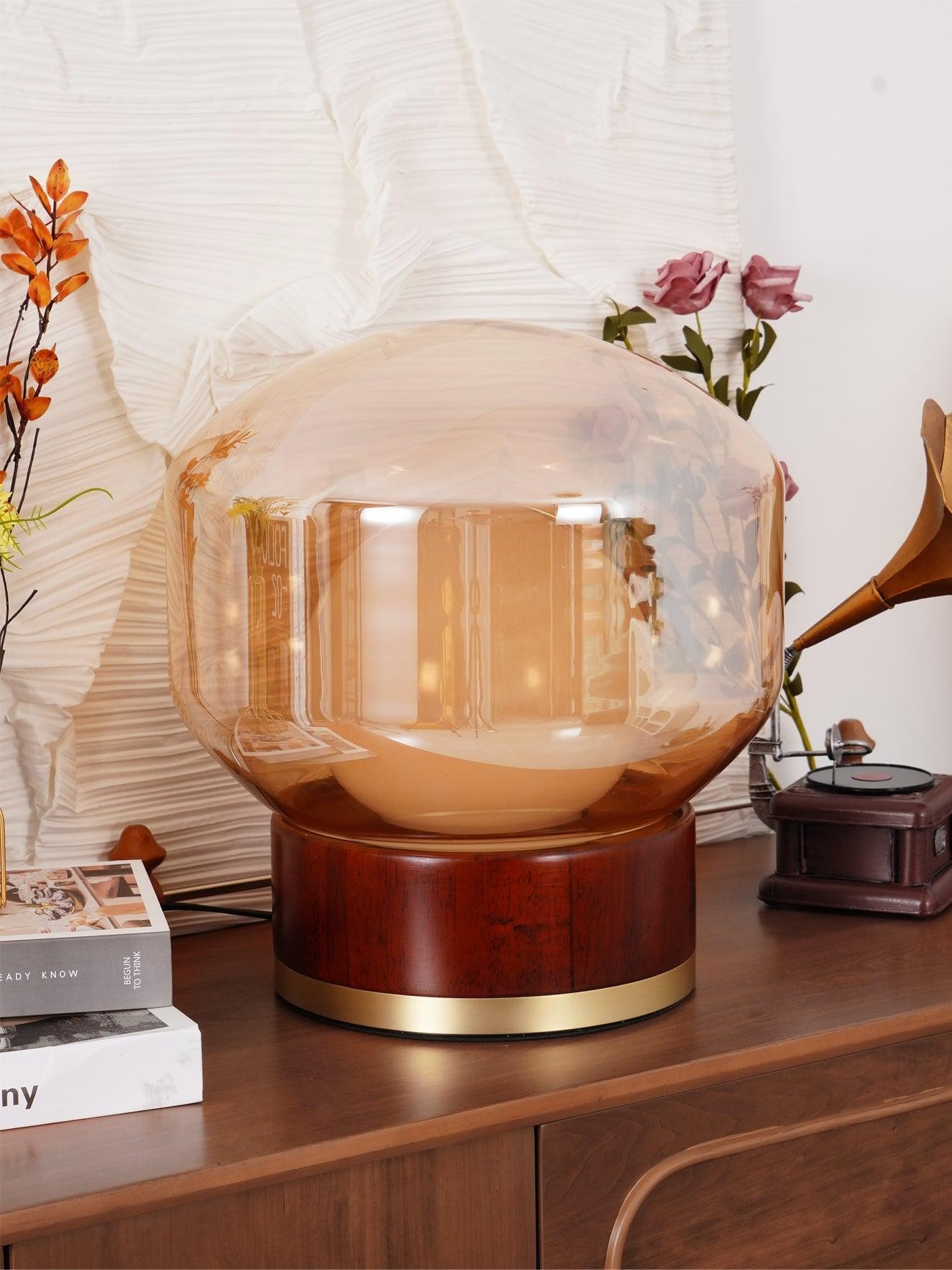 Simple Creative Wood Orb Table Lamp K628