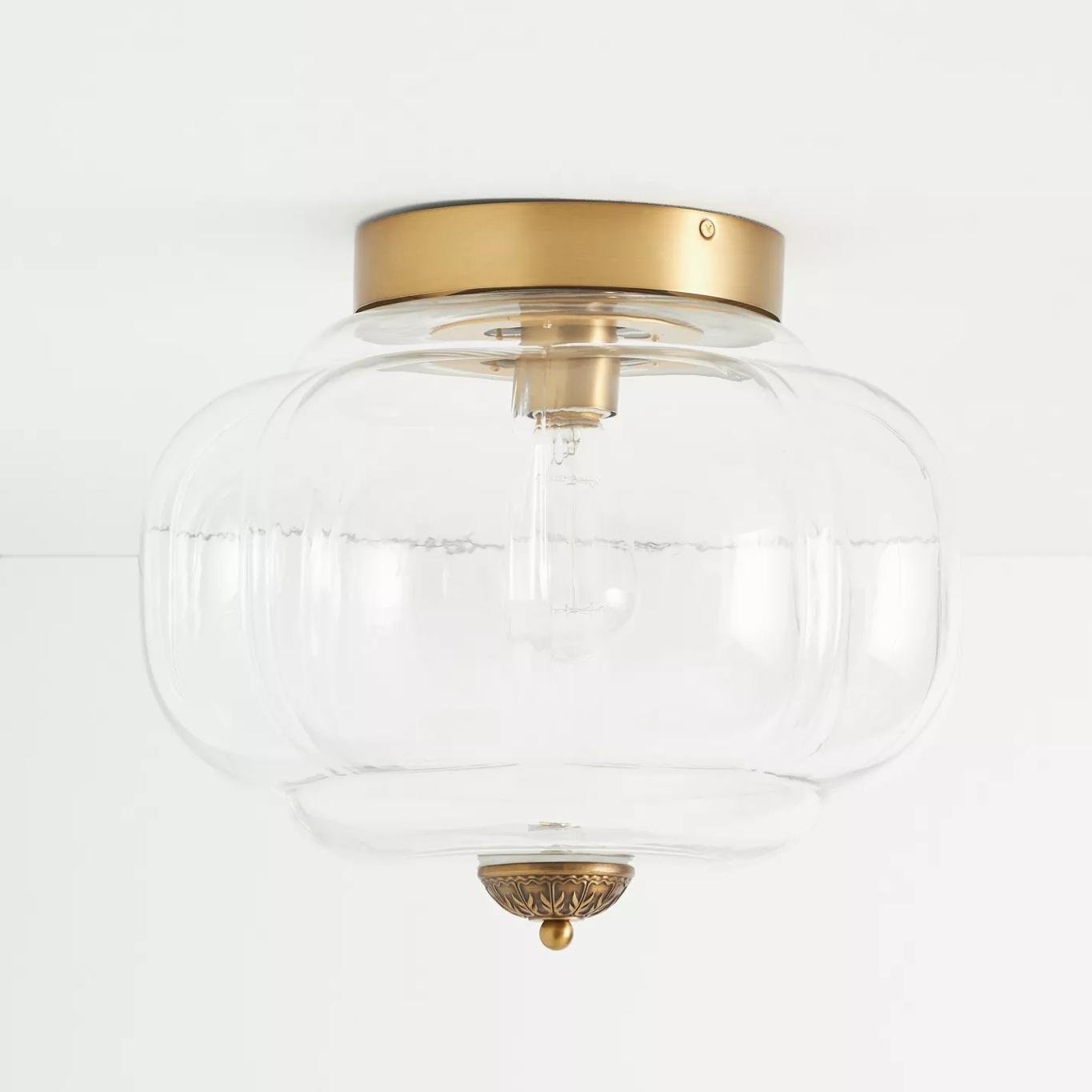 Eloise Vintage Lantern Style Ceiling Light – Elegant Glass Shade Fixture for Hallway K1137