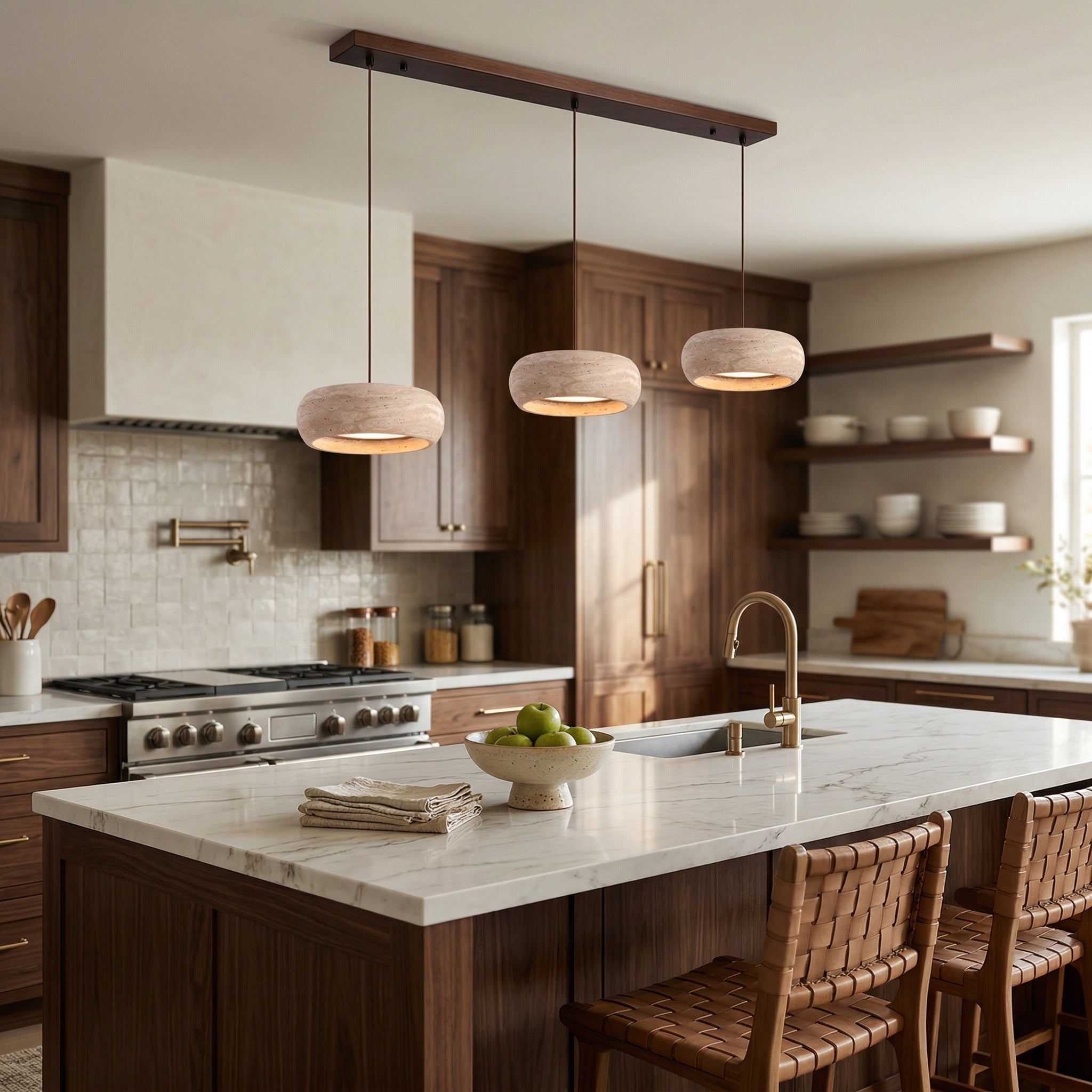 Travertine Drum Pendant Lamp D608