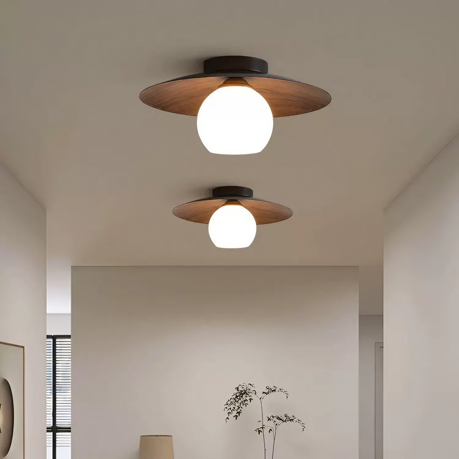 Nordic Ribbed Glass Dome Ceiling Light K170