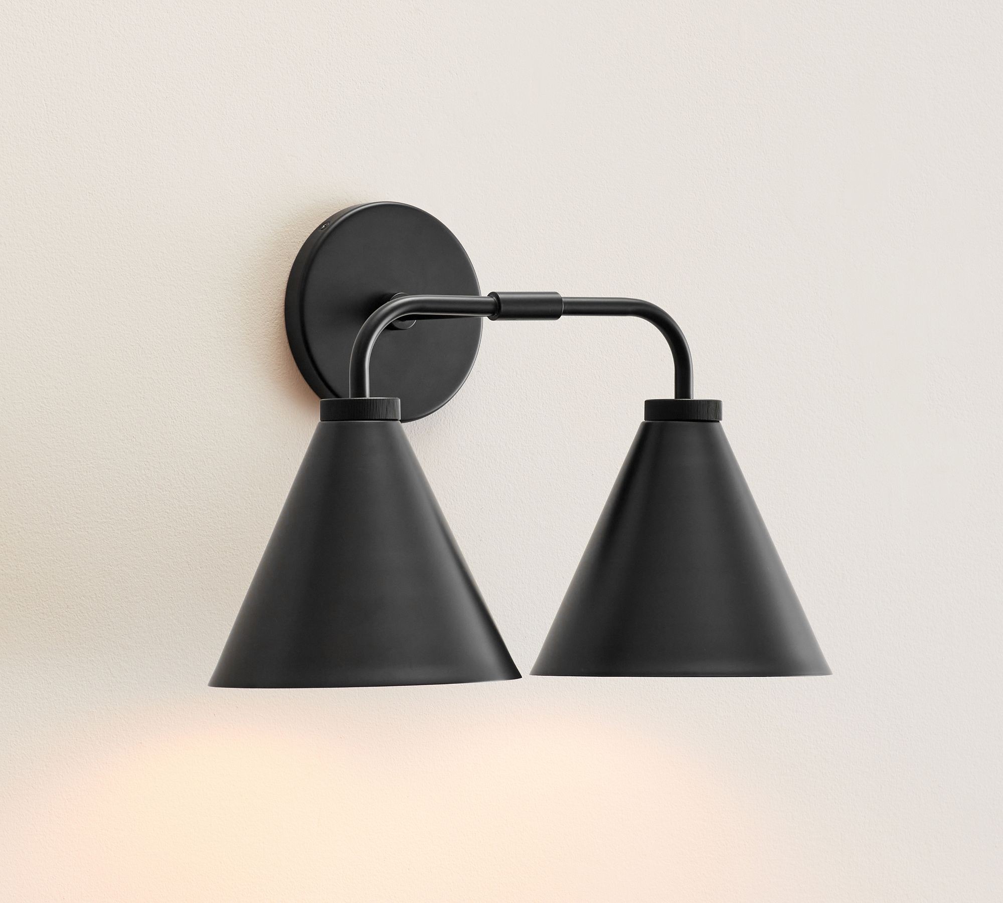 Korvi Iron Tapered Sconce Light - Wall Fixture in Black or Brass K1209