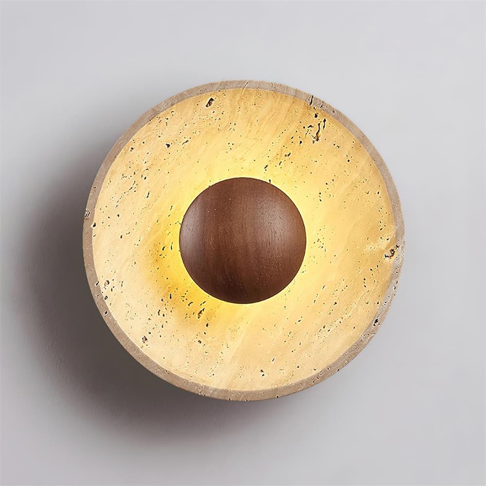 Cream Style Wooden Sphere Wall Lamp K436