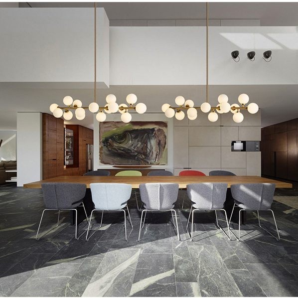 Opal Glass Ball Chandelier