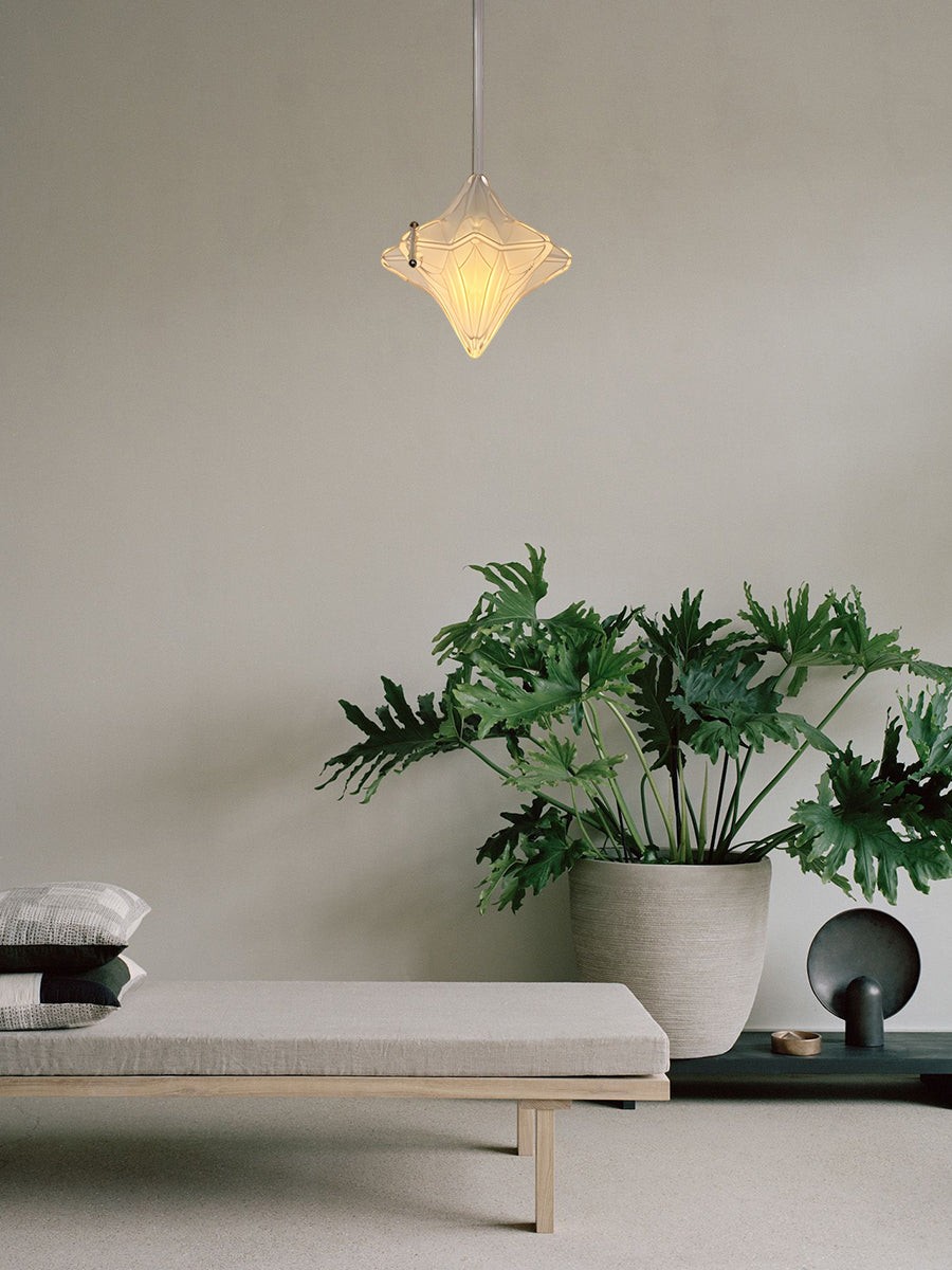 Art Deco Astris Elara Star Pendant Light - Frosted Glass Pendant with Geometric Style K1583