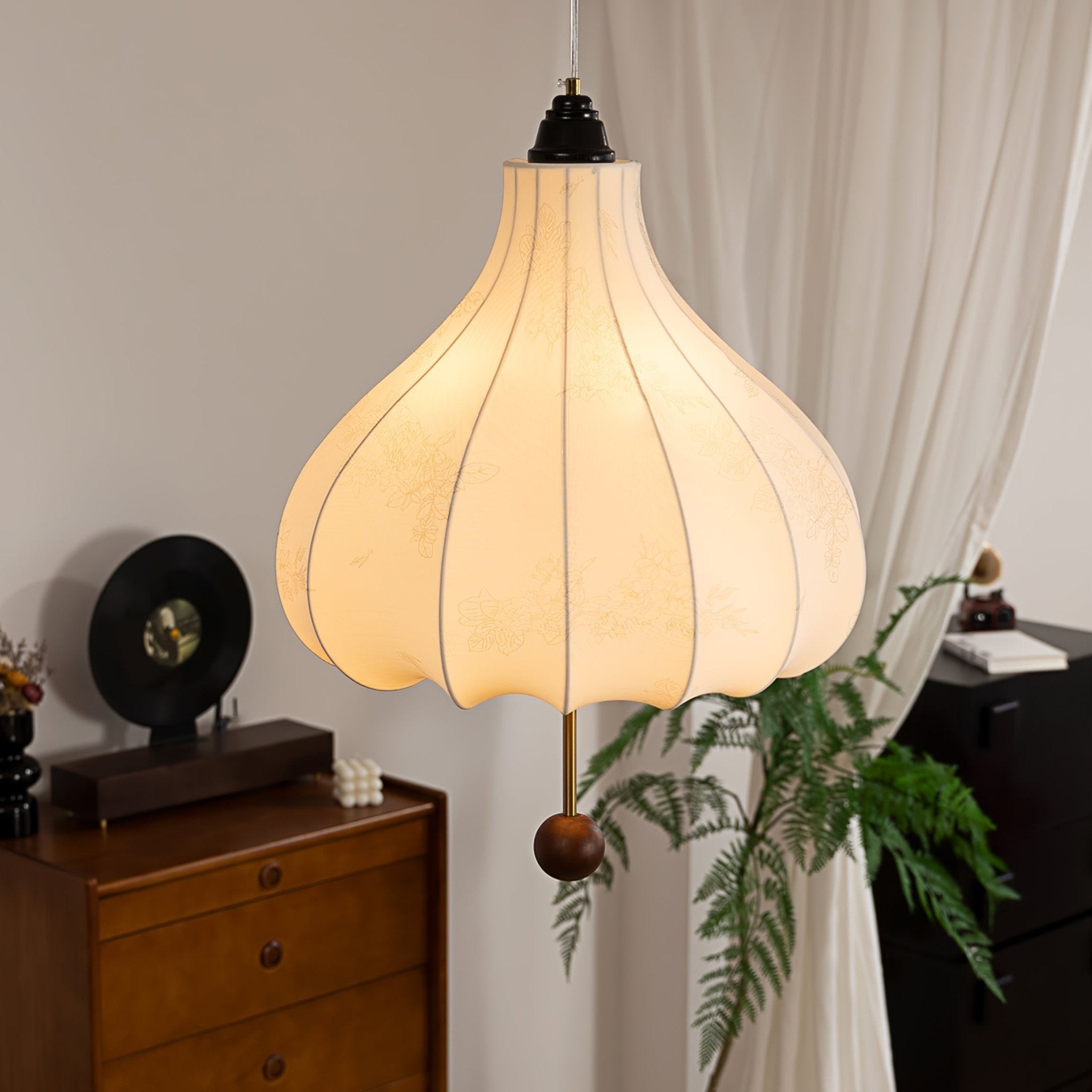 Retro Chestnut Fabric Pendant Light K318