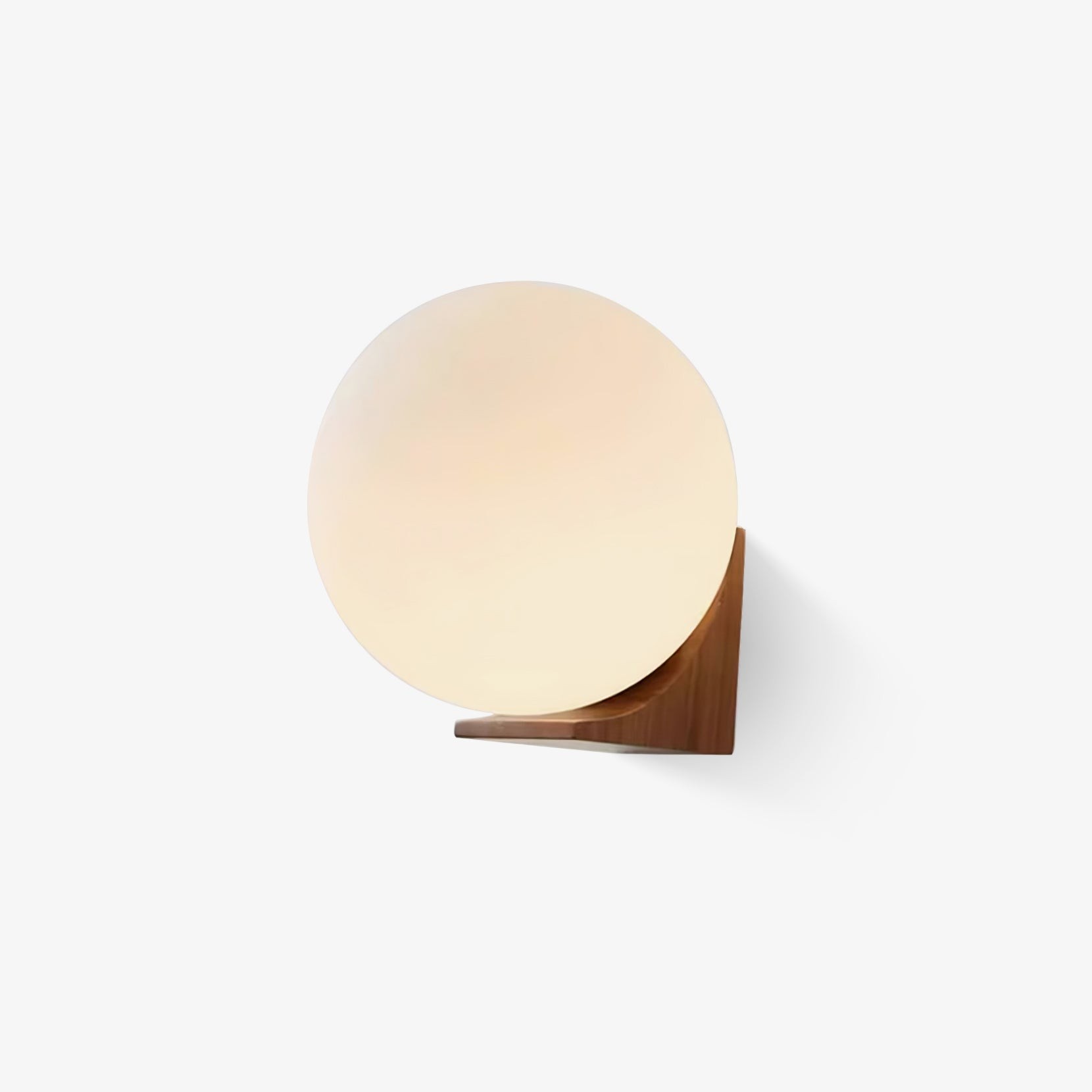 Minimalist Wooden Geometric Bracket Glass Globe Wall Lamp K374