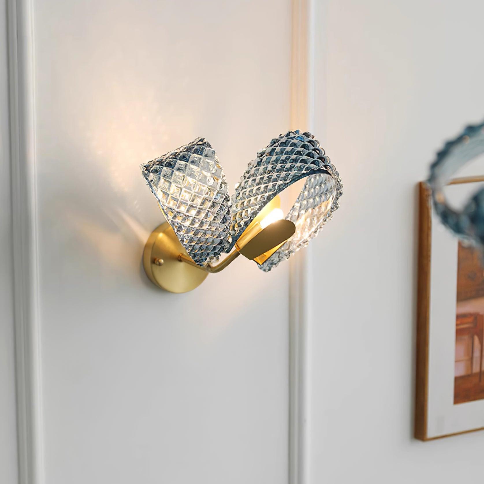 Creative Light Luxury Blue Ribbon Wall Lamp K265