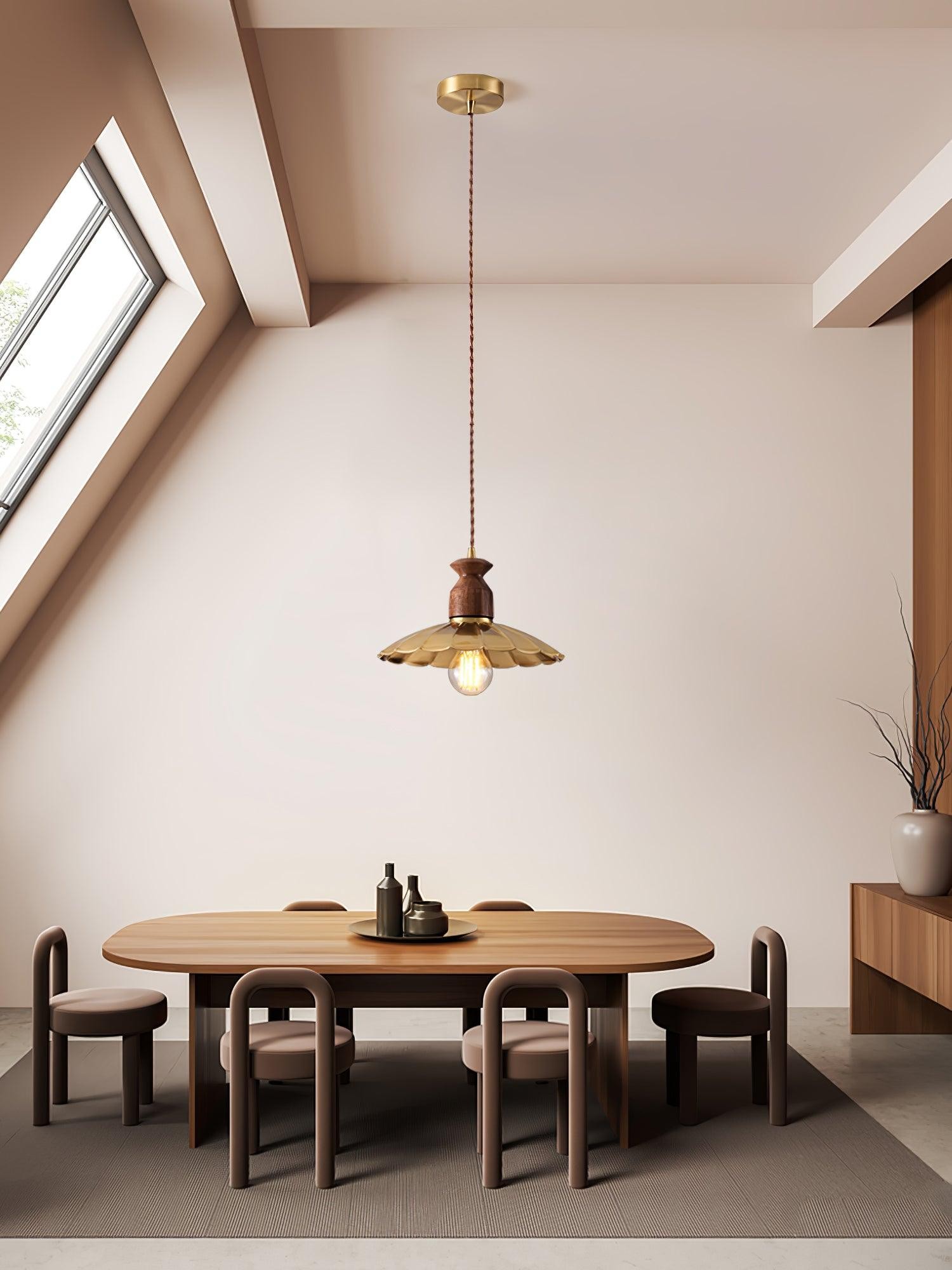 Round Brass Metal Badge Gold Pendant Lamp K272