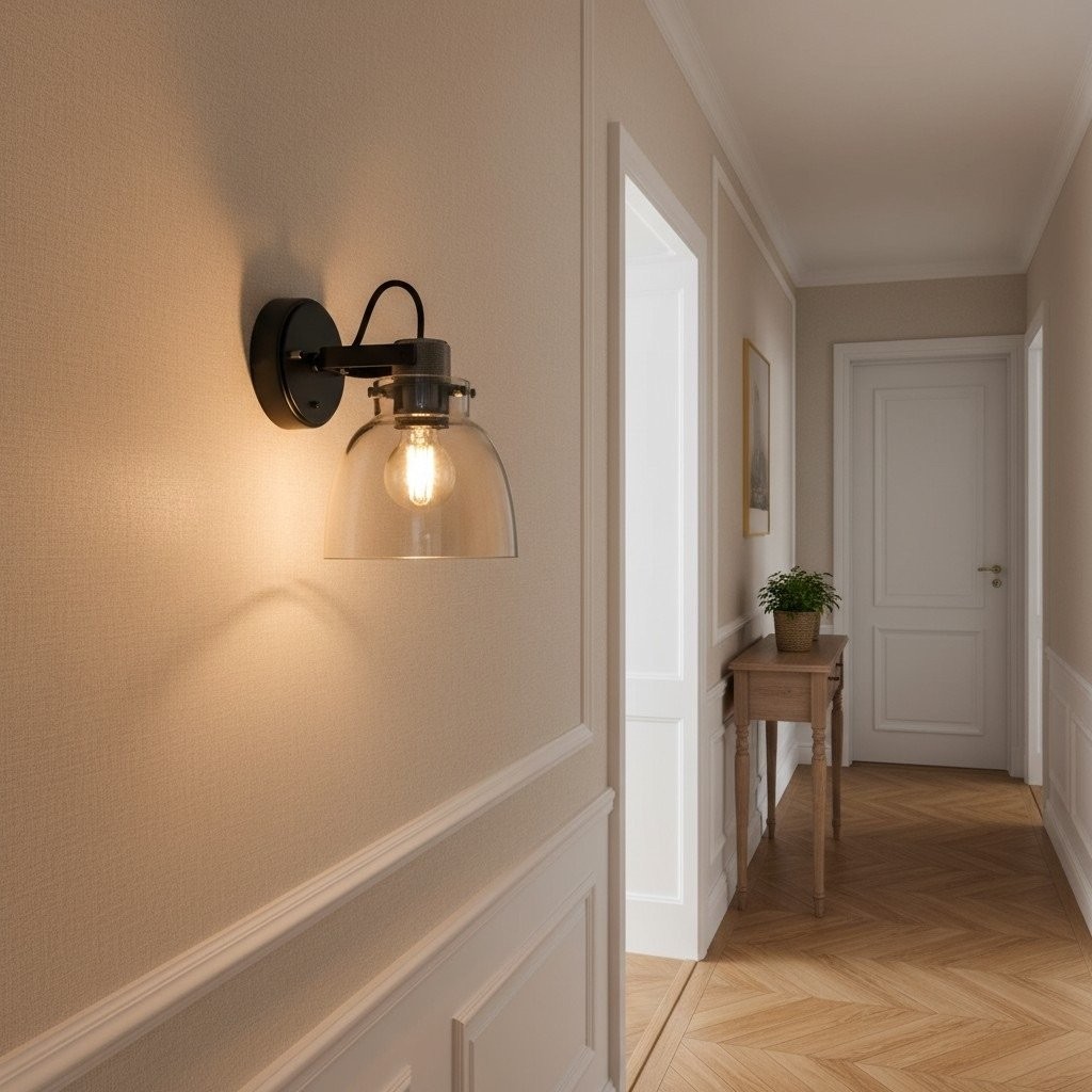 Readium Modern Glass-Shaded Wall Lamp - Adjustable Head for Bedrooms K1840