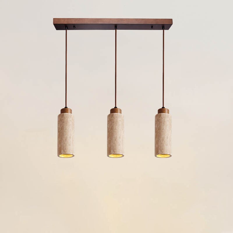 Wabi Sabi Solid Wood Stone Pendant Light K845