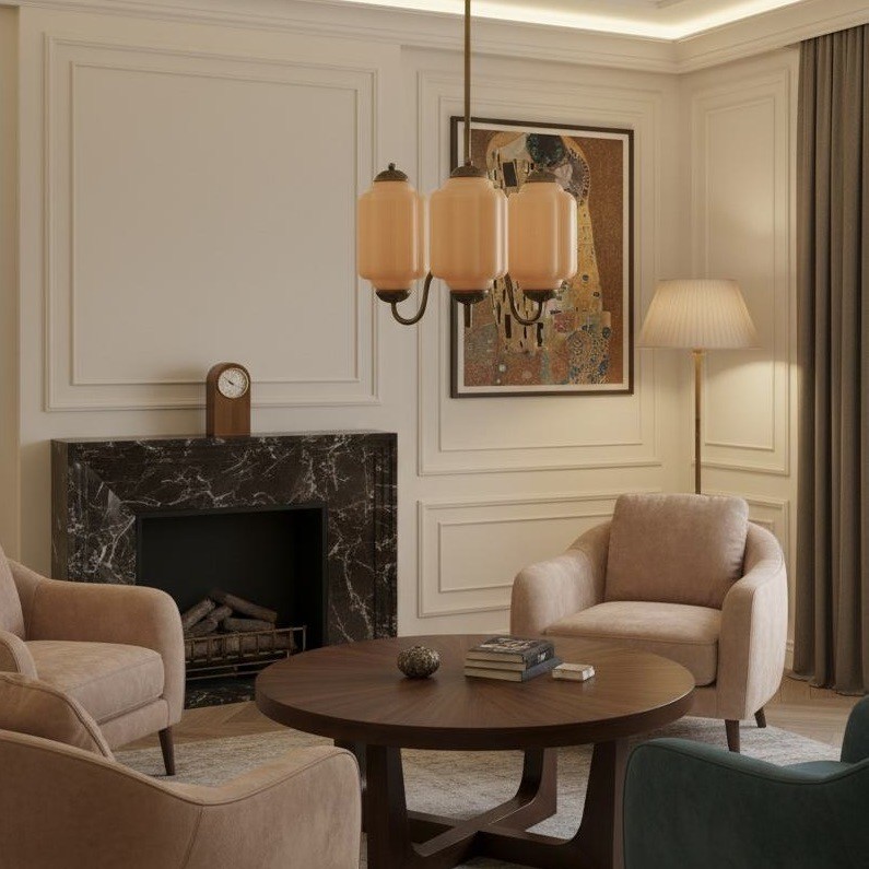 3 Lights Eloise Glass Chandelier for Living Room K947