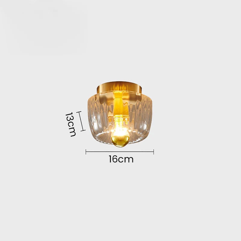 Clara Rays Contemporary Brass Glass Ceiling Light D951