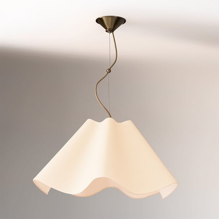Oslan Cruved Linen Pendant Light - Modern Scalloped Pendant Lamp for Dining Room K1297