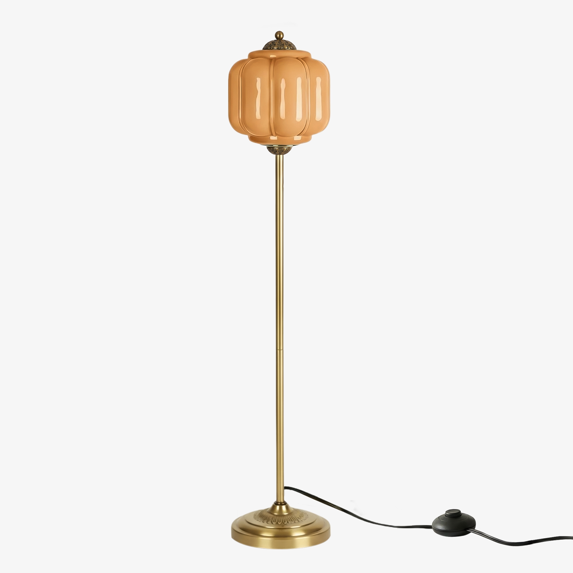 Eloise Handcrafted Retro Glass Floor Lamp - Lantern Form Floor Light for Reading Corners K2345