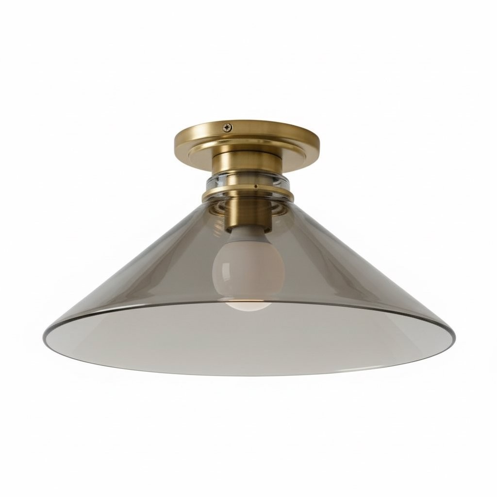 Aurenza Simple Flush Mount – Metal and Glass Ceiling Light for Any Room K1138