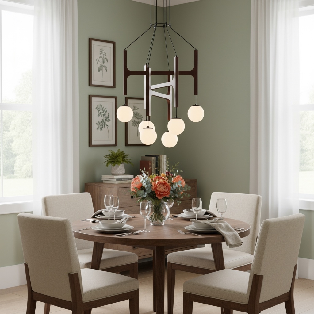 Auralith Wood Chandelier Multi Arm Fixture - Modern Natural Lighting for Living and Dining K2324