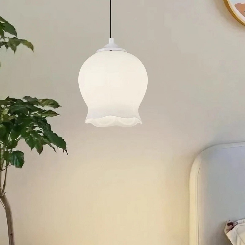 Flower Bud Milk Glass Pendant Light K14
