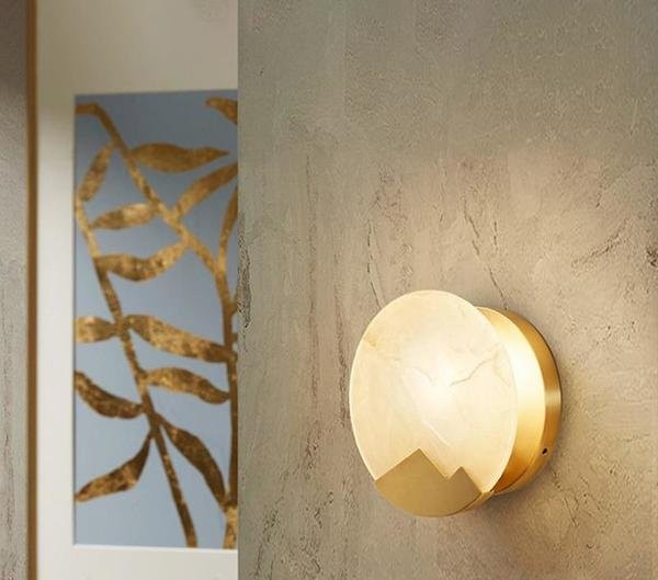 Pure Copper and Marble Wall Lamp