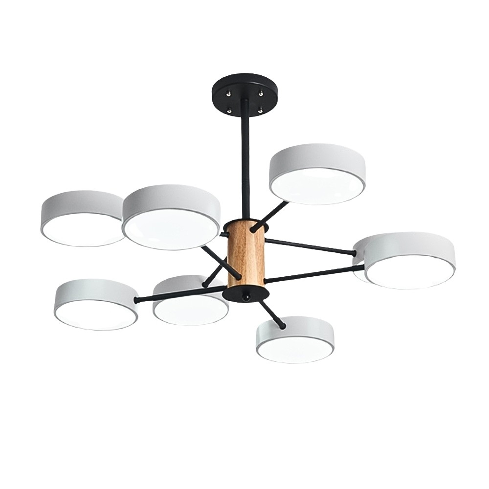 Scandinavian Branched Round Wood Chandelier K896