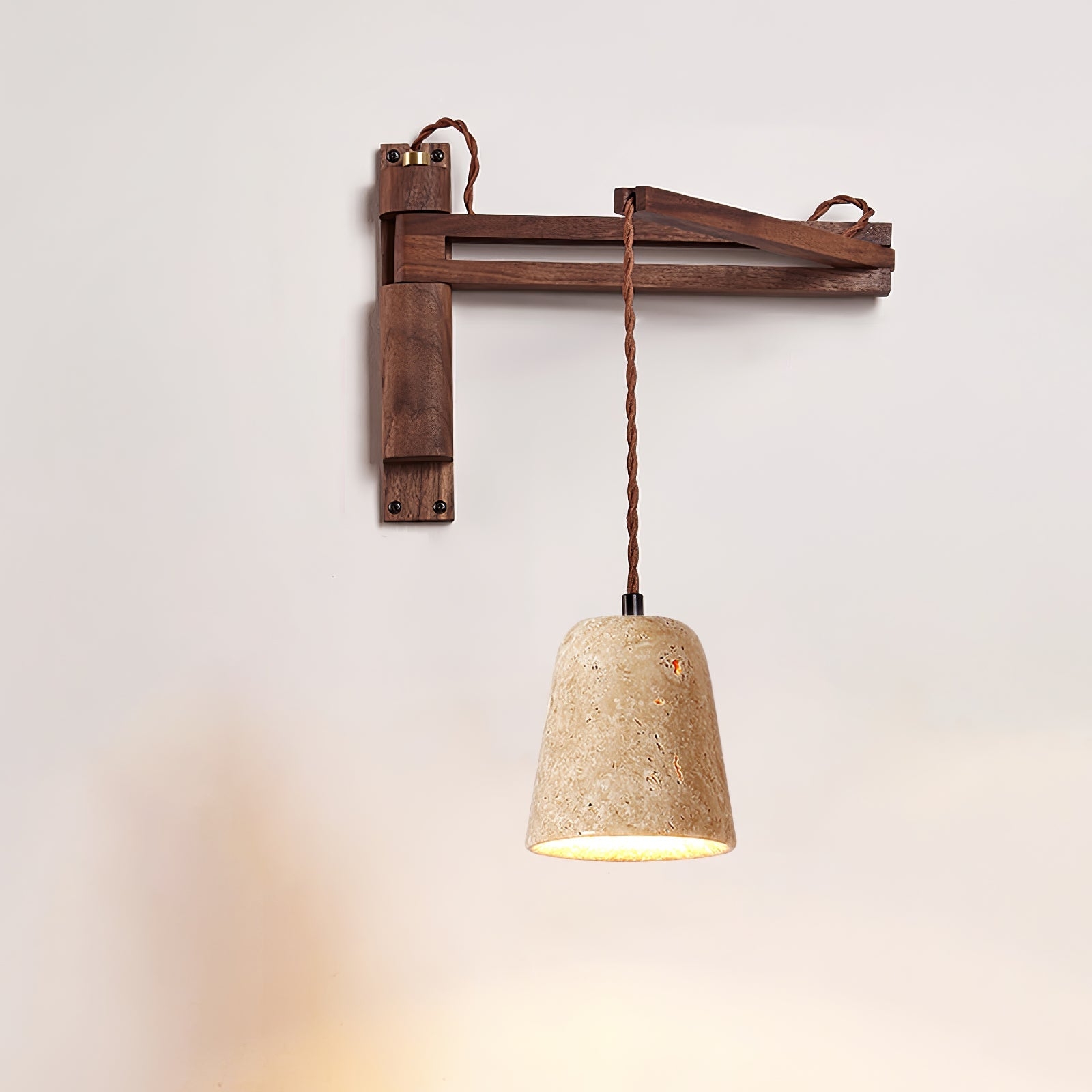 Adjustable Travertine Dome Wall Sconce D382