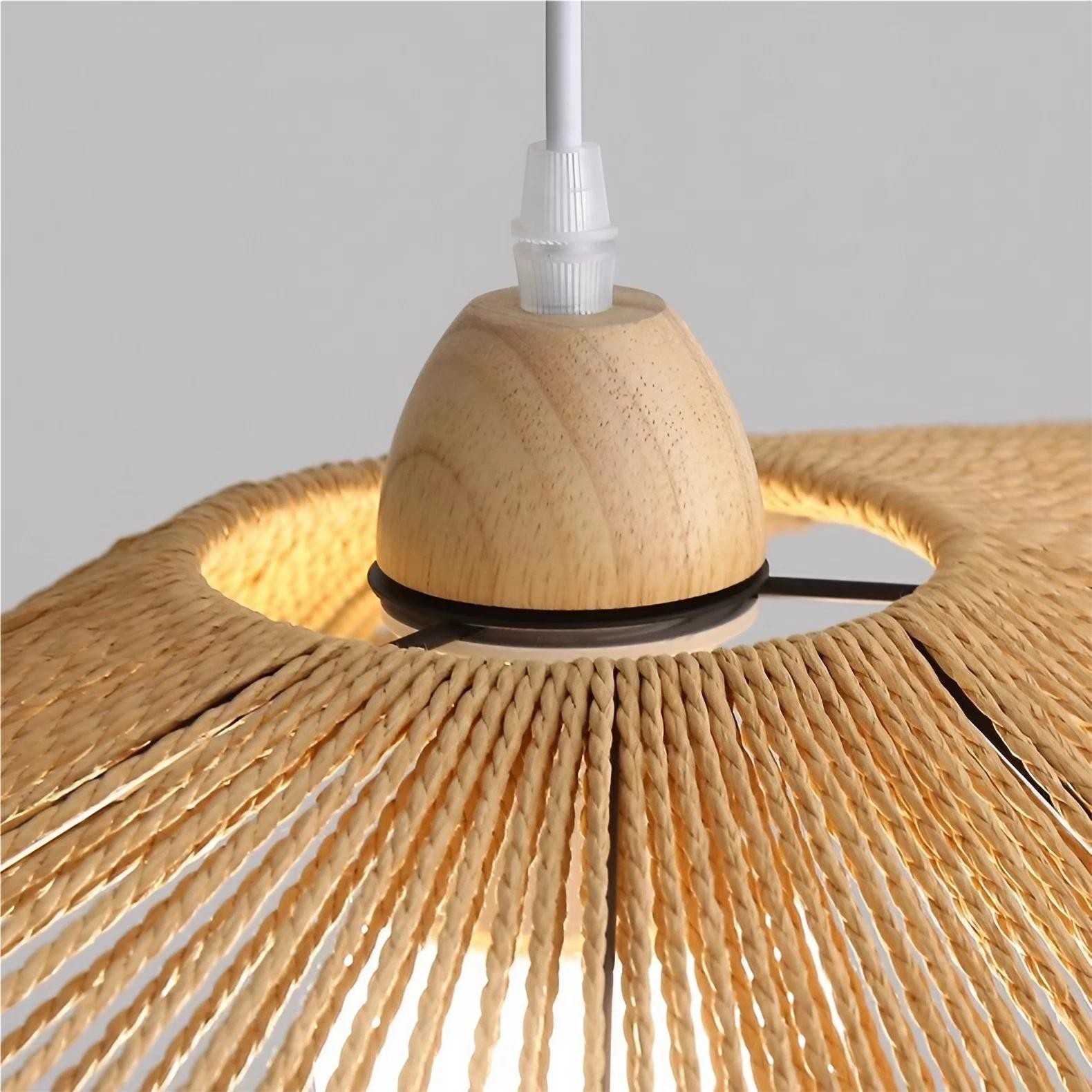 Retro Zen Straw Hat Rattan Pendant Light K69