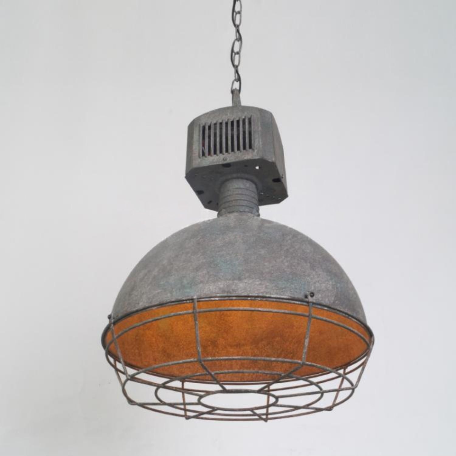 Caged Industrial Metal Pendant Light D469