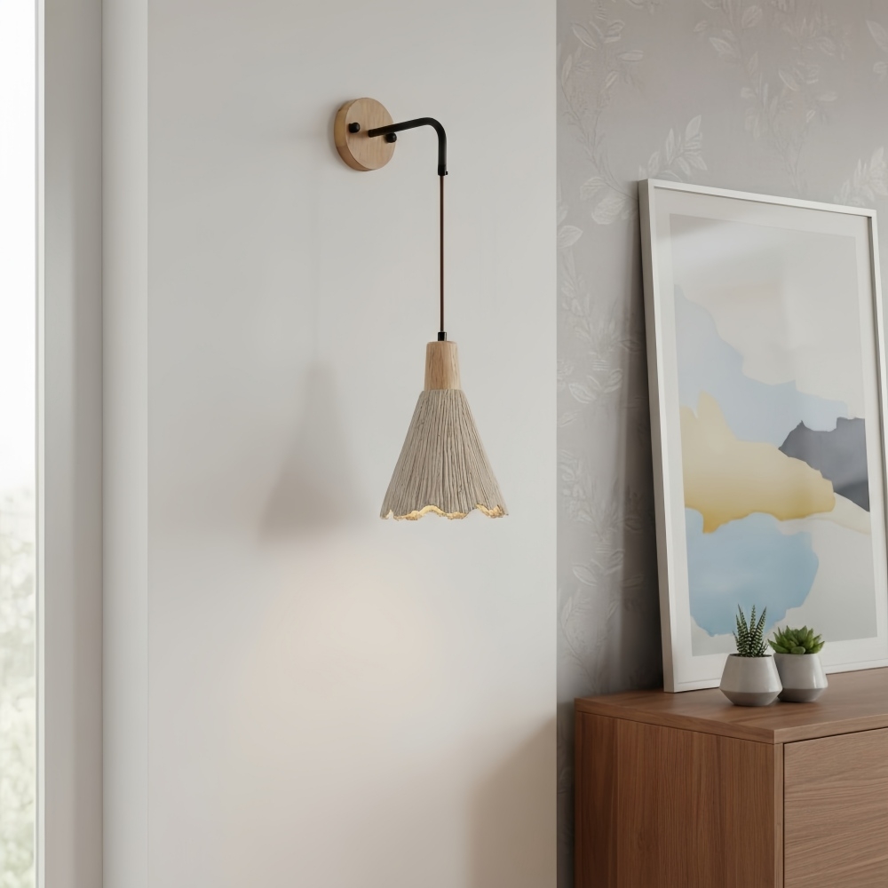 Solaraeon Microcement Minimalist Concrete Wall Sconce - Indoor Accent Lighting for Living Room K2311