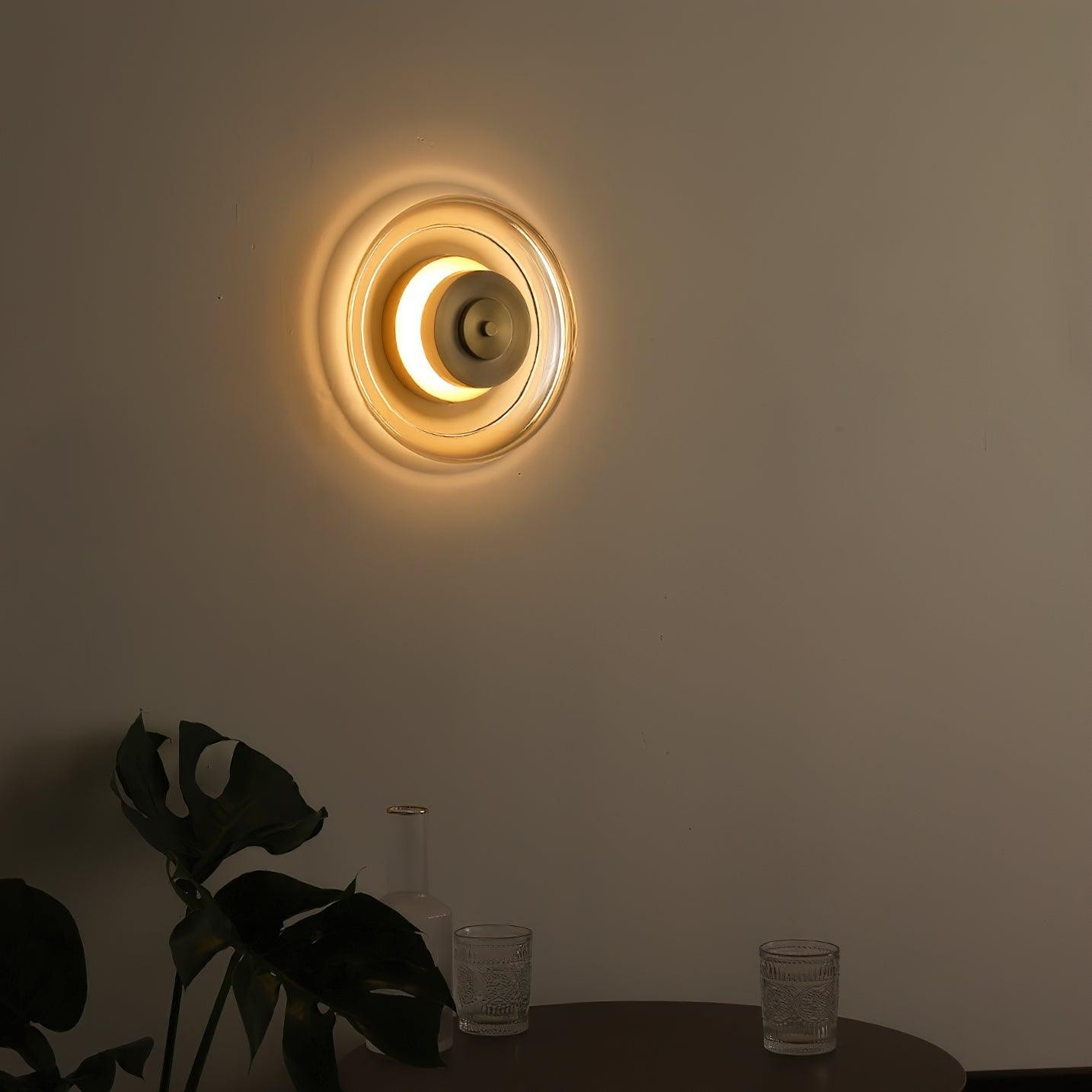 Postmodern Brass Glass Wall Lamp K618