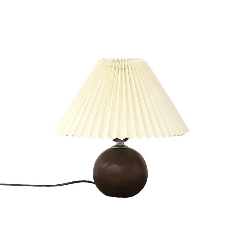 Pleated Wooden Table Lamp For Living Room K09