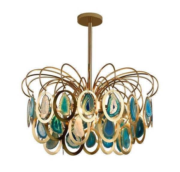 Luxury Pendant Slice Agate Chandelier