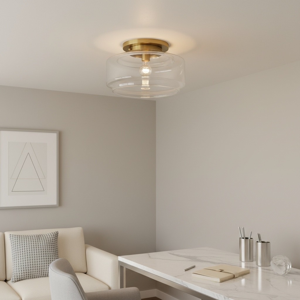 Ulavione Elegant Clear Glass Ceiling Light - Classic Ceiling Fixture for Living Room K2230