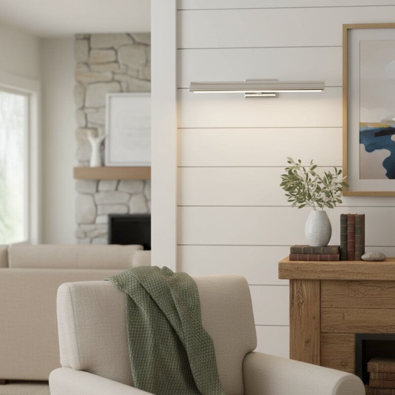 Libris Wall-Mounted Picture Light - Minimalist Linear Metal Frame for Artwork & Hallway K2180