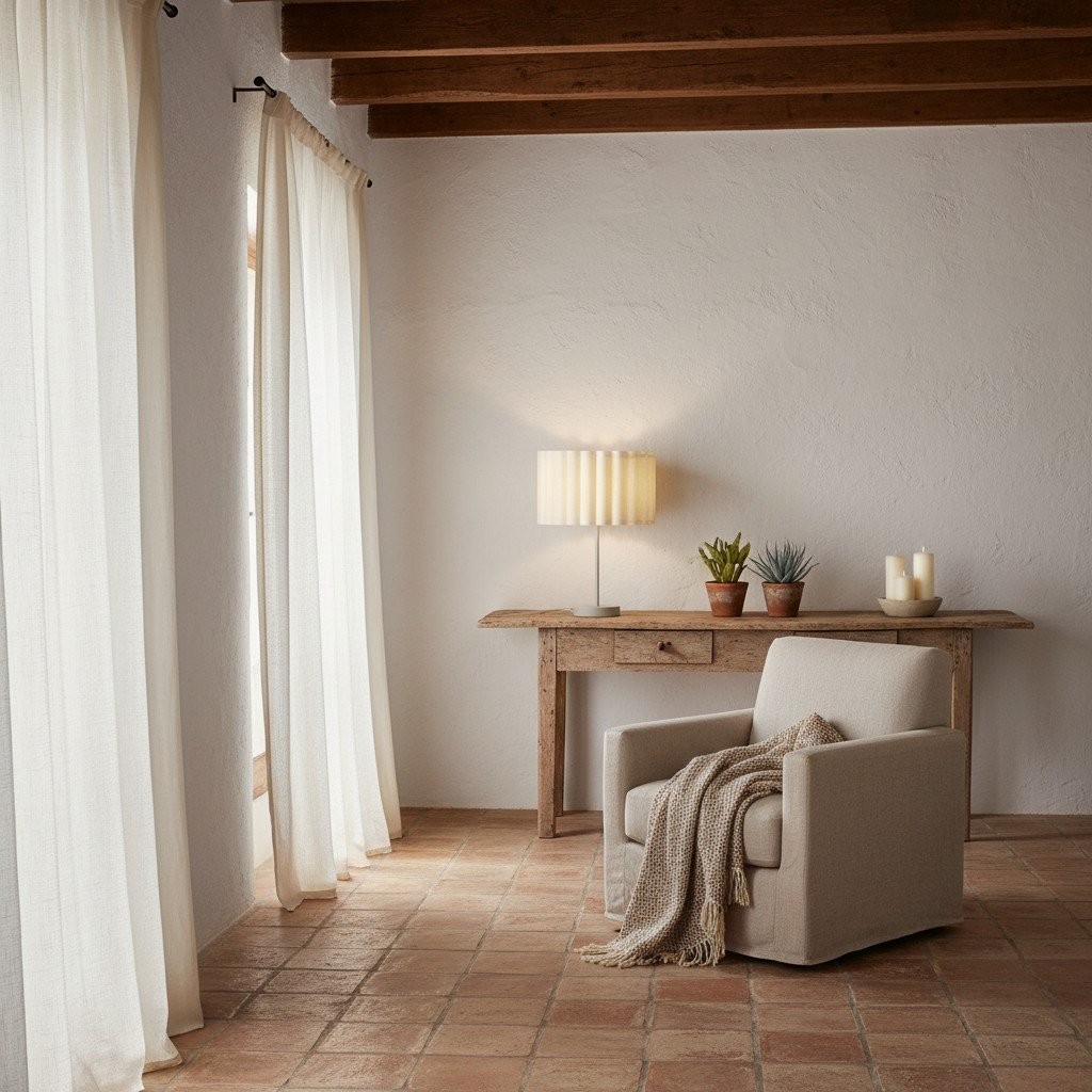 Velura Table Lamp - Beige Linen Shade in Light Beige K2042