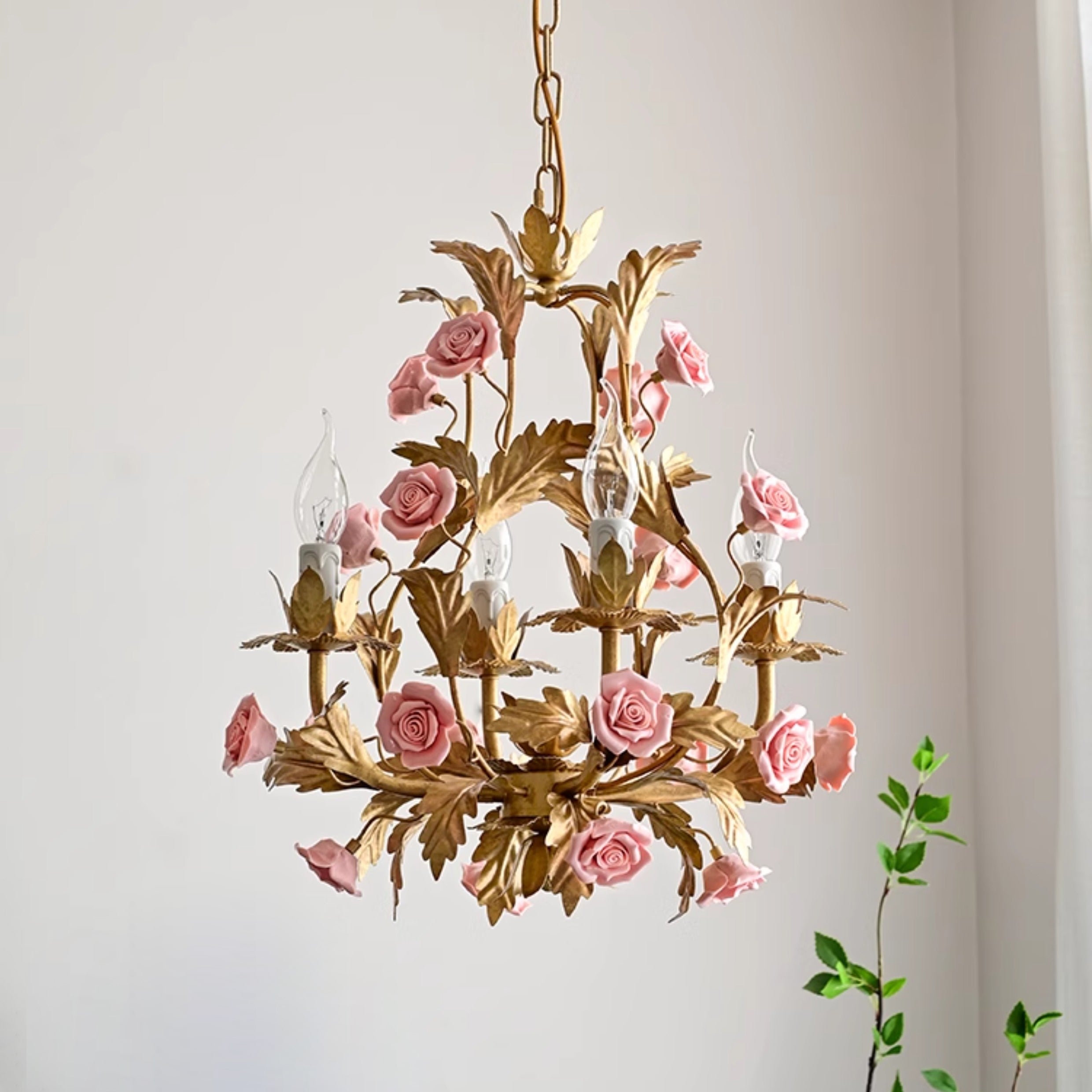 Ceramic Rose Chandelier D673