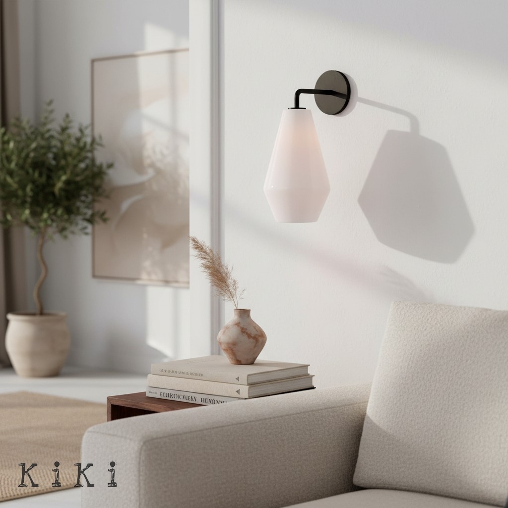 Merin Geometric Glass Wall Sconce - Minimalist Fixture for Bedroom K1402