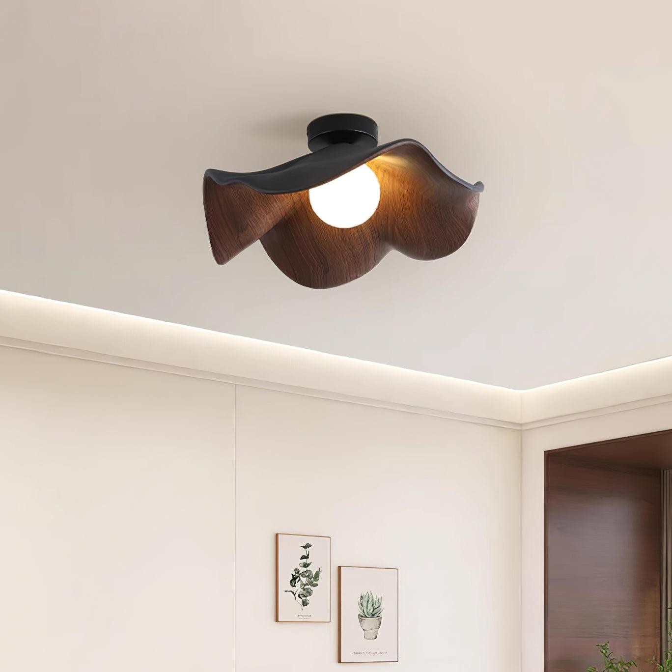 New Modern Simple Walnut Grain Ceiling Light K300
