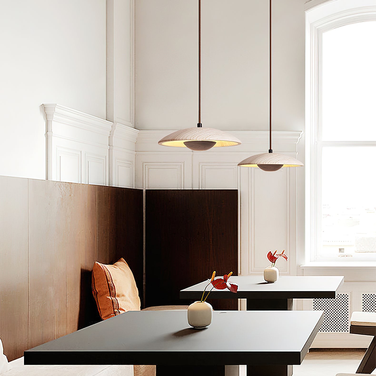 Cream Style Wood Pendant Lamp K668