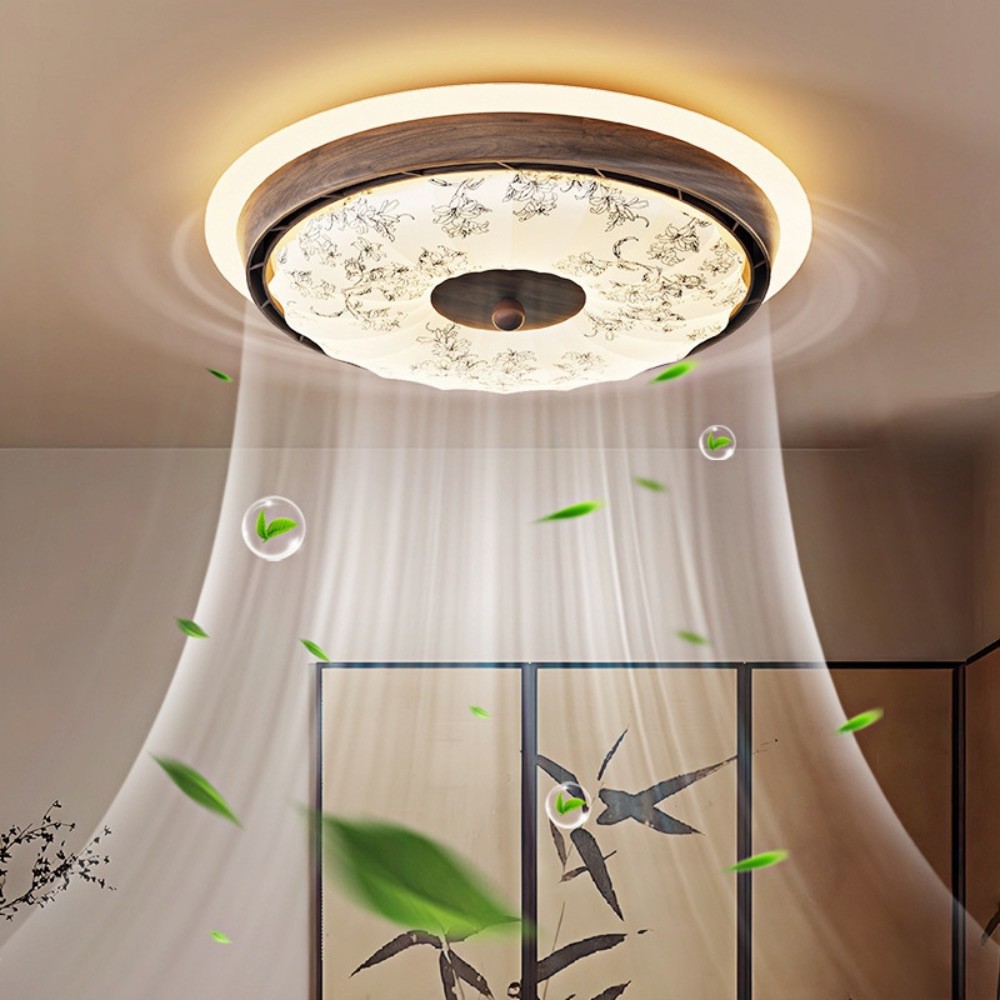Retro Low Profile Bladeless Led Ceiling Fan Light K1101