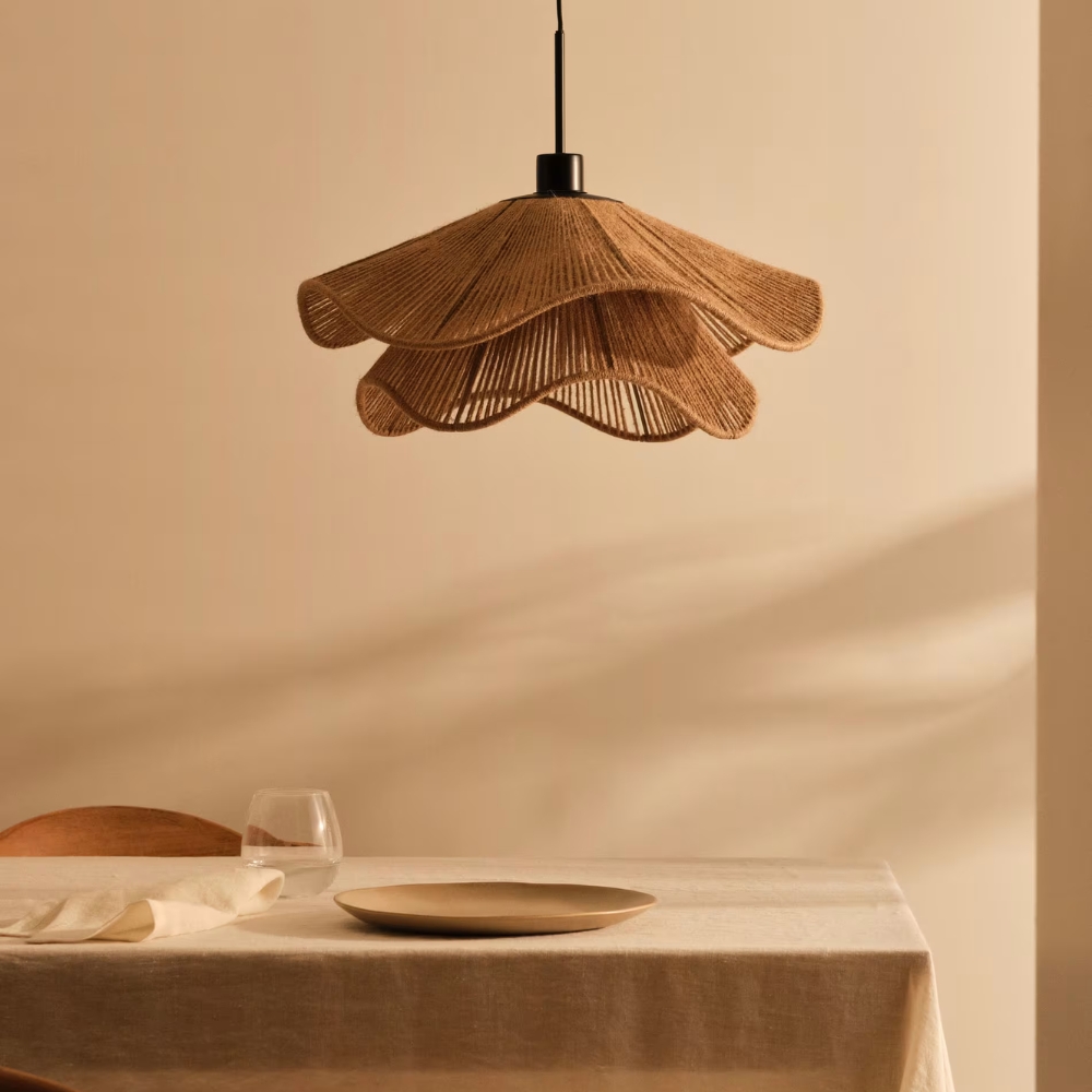 Cape Points Boho Natural Jute Fiber Pendant Light D838
