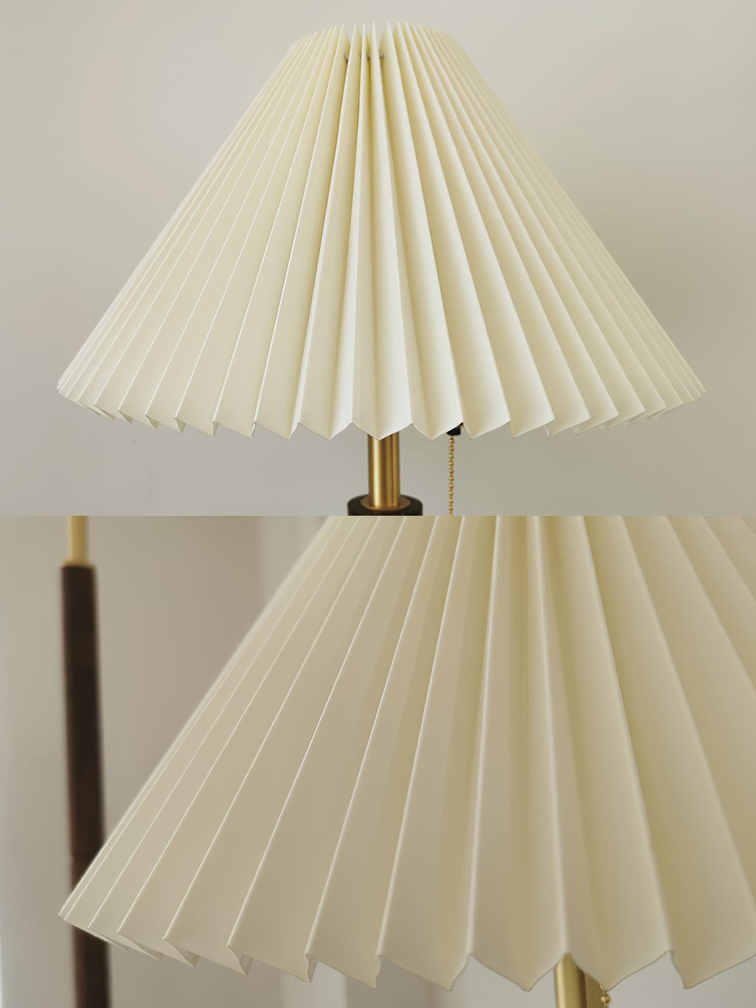 Nordic Retro Pleated Fabric Wooden Table Lamp For Bedroom K330