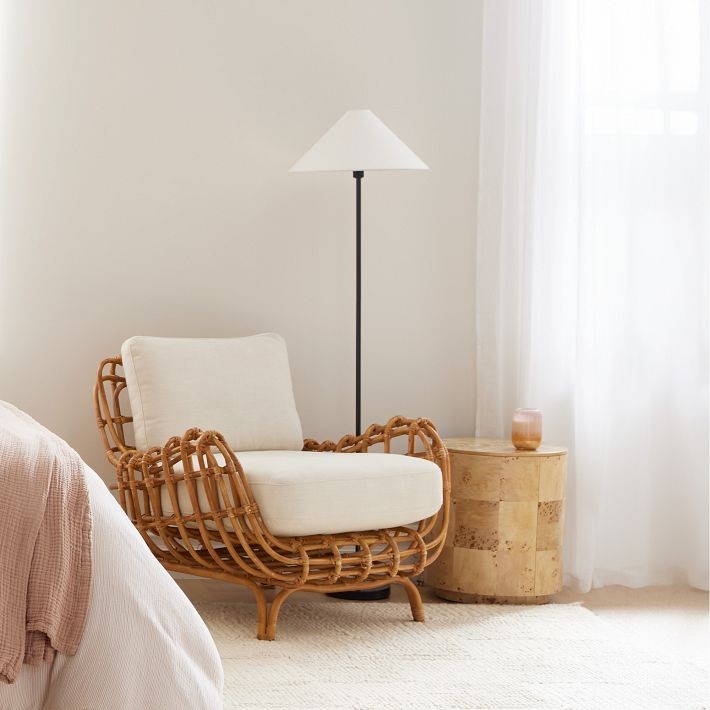 Diora Table & Floor Lamp - Linen Shade Modern Linear Style Sophisticated Accent K1168