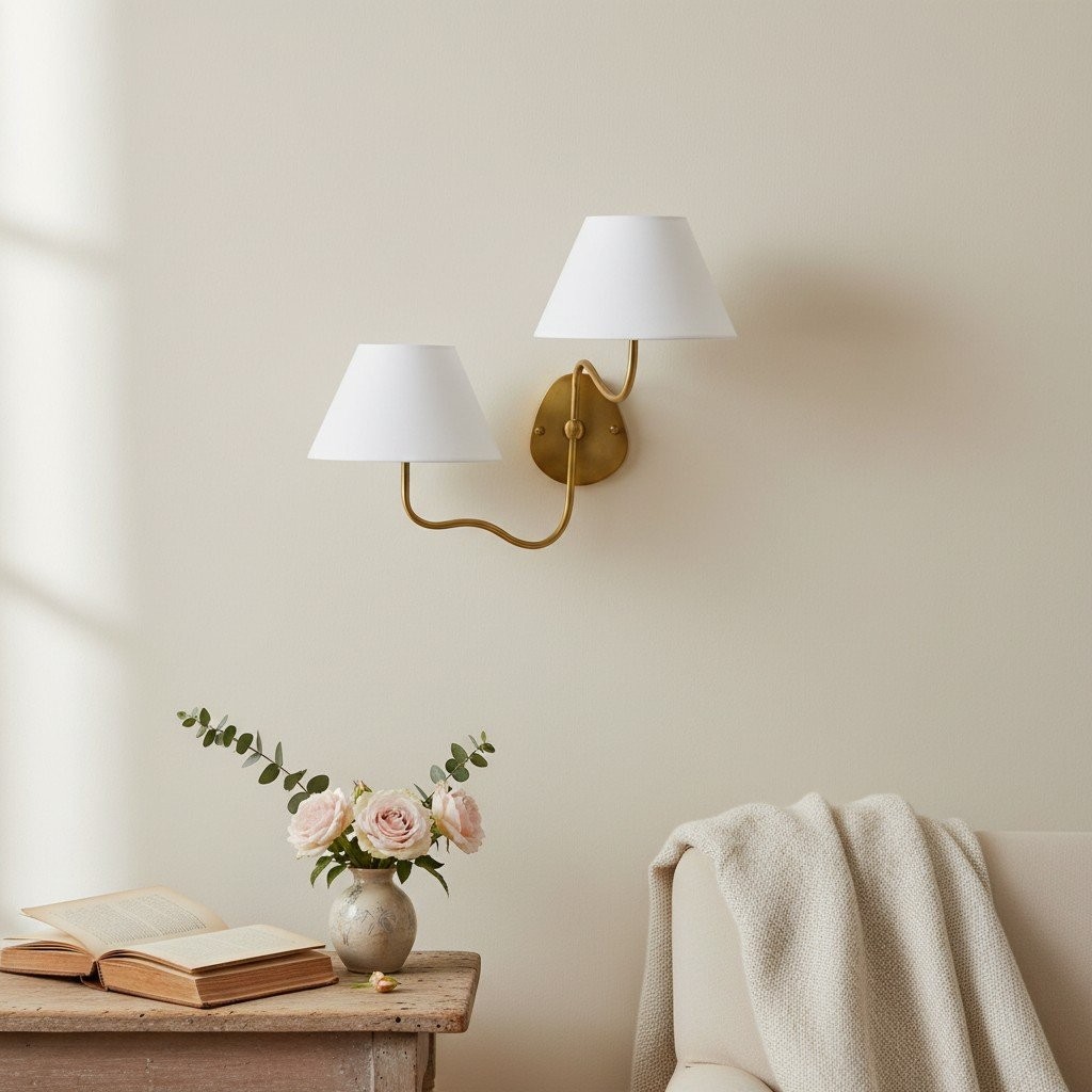 Kulo Elegant Fabric Wall Lamp – Graceful Wave Design for Entry or Bedroom K1575