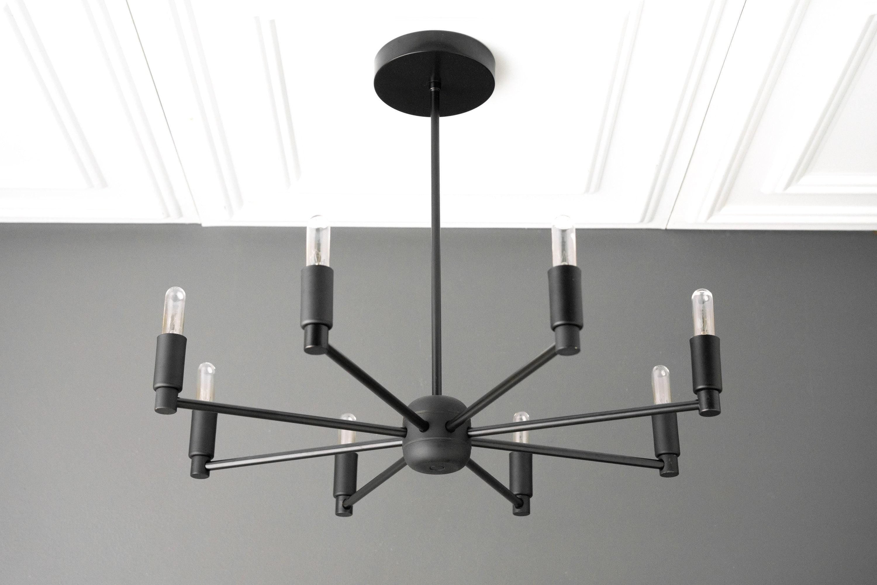 Mobilux Line Modern Chandelier - 8 Arm Mid Century Hanging Light K1497